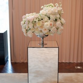A classic and romantic Large scale Roses Flower arrangement centerpiece for Burberry store in Shanghai Kerry Center